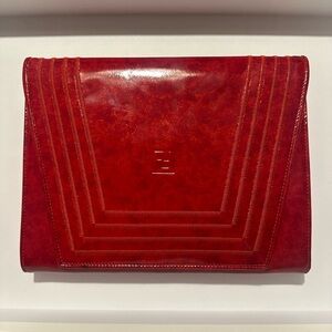 Vintage Fendi red patent leather clutch/crossbody